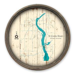 St Croix River at Stillwater, MN Map on a Barrel End by Lake Art (© Lake Art LLC) Product Thumbnail