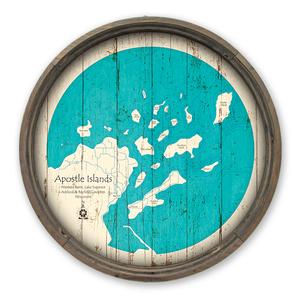 Apostle Islands WI Map on a Barrel End by Lake Art (© Lake Art LLC) Product Thumbnail