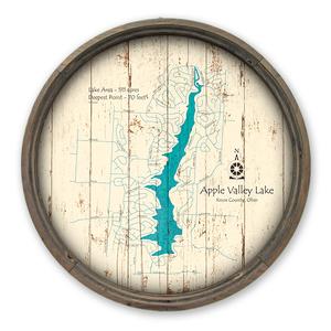 Apple Valley Lake OH Map on a Barrel End by Lake Art (© Lake Art LLC) Product Thumbnail