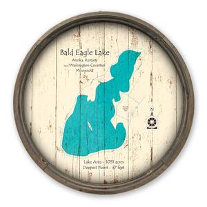 Bald Eagle Lake MN Map on a Barrel End by Lake Art (© Lake Art LLC) Product Thumbnail
