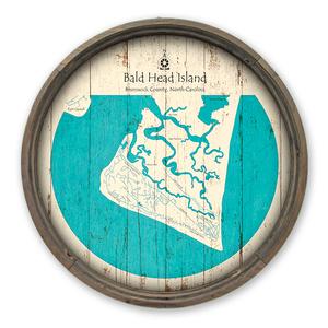 Bald Head Island NC Map on a Barrel End by Lake Art (© Lake Art LLC) Product Thumbnail