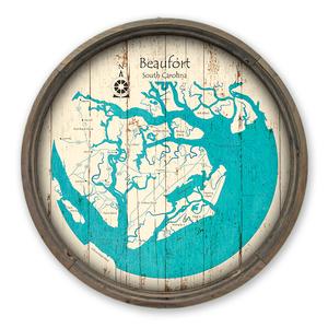Beaufort South Carolina Map on a Barrel End by Lake Art (© Lake Art LLC) Product Thumbnail