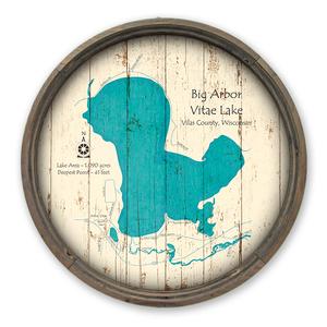 Big Arborvitae Lake WI Map on a Barrel End by Lake Art (© Lake Art LLC) Product Thumbnail