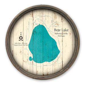 Bear Lake Michigan Kalaska Map on a Barrel End by Lake Art (© Lake Art LLC) Product Thumbnail