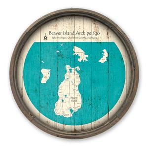 Beaver Island Michigan Map on a Barrel End by Lake Art (© Lake Art LLC) Product Thumbnail