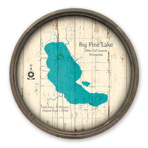 Big Pine Lake Minnesota Map on a Barrel End by Lake Art (© Lake Art LLC) Product Thumbnail