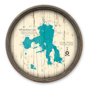 Yellowstone Lake YNP Map on a Barrel End by Lake Art (© Lake Art LLC) Product Thumbnail