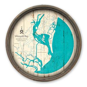 Winyah Bay SC Map on a Barrel End by Lake Art (© Lake Art LLC) Product Thumbnail