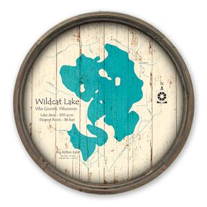 Wildcat Lake WI Map on a Barrel End by Lake Art (© Lake Art LLC) Product Thumbnail