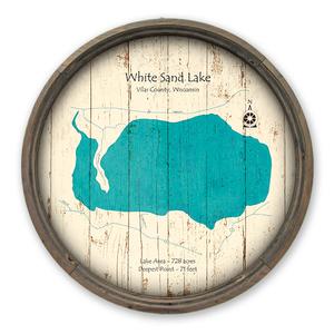 White Sand Lake WI Map on a Barrel End by Lake Art (© Lake Art LLC) Product Thumbnail