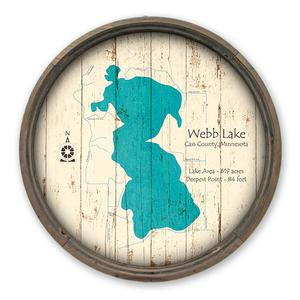 Webb Lake, Minnesota Map on a Barrel End by Lake Art (© Lake Art LLC) Product Thumbnail