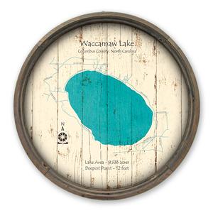 Waccamaw Lake NC Map on a Barrel End by Lake Art (© Lake Art LLC) Product Thumbnail