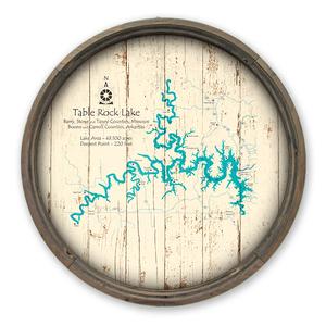 Table Rock Lake MO AR Map on a Barrel End by Lake Art (© Lake Art LLC) Product Thumbnail