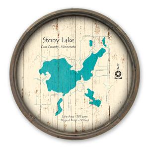 Stony Lake MN Map on a Barrel End by Lake Art (© Lake Art LLC) Product Thumbnail