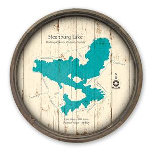 Steenburg Lake ON Can Map on a Barrel End by Lake Art (© Lake Art LLC) Product Thumbnail