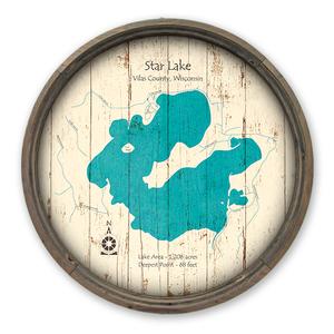Star Lake WI Map on a Barrel End by Lake Art (© Lake Art LLC) Product Thumbnail