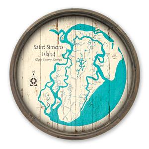 Saint Simons Island GA Map on a Barrel End by Lake Art (© Lake Art LLC) Product Thumbnail
