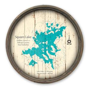 Squam Lake NH Map on a Barrel End by Lake Art (© Lake Art LLC) Product Thumbnail
