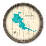 Spooner Lake WI Map on a Barrel End by Lake Art (© Lake Art LLC) Product Thumbnail