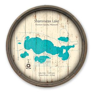 Shamineau Lake MN Map on a Barrel End by Lake Art (© Lake Art LLC) Product Thumbnail