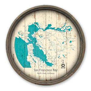 San Fransisco Bay CA Map on a Barrel End by Lake Art (© Lake Art LLC) Product Thumbnail