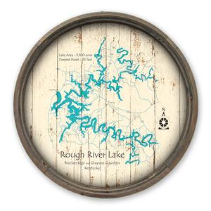 Rough River Lake KY Map on a Barrel End by Lake Art (© Lake Art LLC) Product Thumbnail