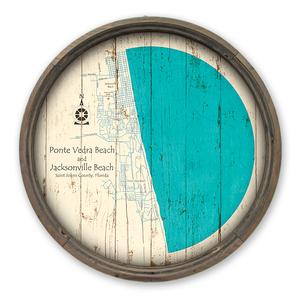 Ponte Vedra Beach and Jacksonville Beach FL Map on a Barrel End by Lake Art (© Lake Art LLC) Product Thumbnail