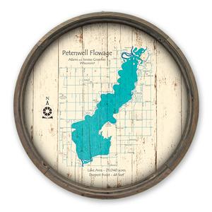 Petenwell Flowage WI Map on A Barrel End by Lake Art (© Lake Art LLC) Product Thumbnail