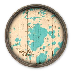 Pelican Lake MN Map on A Barrel End by Lake Art (© Lake Art LLC) Product Thumbnail