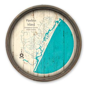Pawleys Island SC Map on A Barrel End by Lake Art (© Lake Art LLC) Product Thumbnail