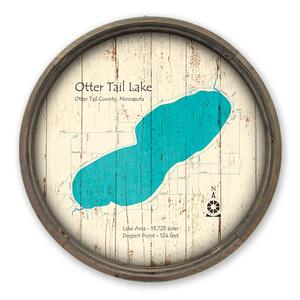 Otter Tail Lake MN Map on A Barrel End by Lake Art (© Lake Art LLC) Product Thumbnail