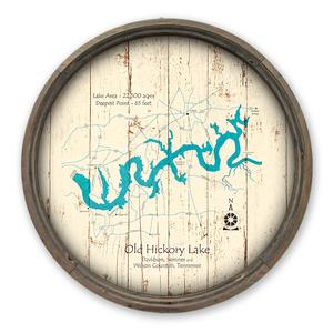 Old Hickory Lake TN Map on A Barrel End by Lake Art (© Lake Art LLC) Product Thumbnail