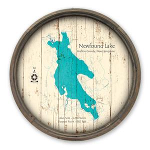 Newfound Lake NH Map on a Barrel End by Lake Art (© Lake Art LLC) Product Thumbnail