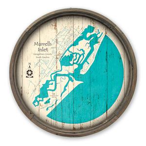 Murrells Inlet SC Map on a Barrel End by Lake Art (© Lake Art LLC) Product Thumbnail