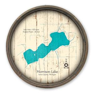 Morrison Lake MI Map on a Barrel End by Lake Art (© Lake Art LLC) Product Thumbnail