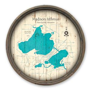Madison Isthmus WI Map on a Barrel End by Lake Art (© Lake Art LLC) Product Thumbnail