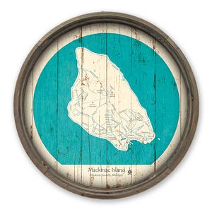 Mackinac Island MI Map on a Barrel End by Lake Art (© Lake Art LLC) Product Thumbnail