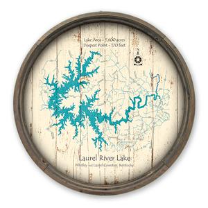 Laurel River Lake KY Map on a Barrel End by Lake Art (© Lake Art LLC) Product Thumbnail