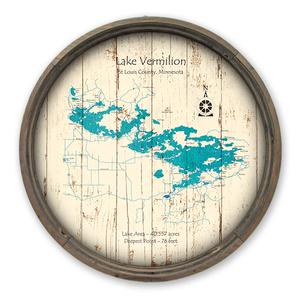 Lake Vermilion MN Map on a Barrel End by Lake Art (© Lake Art LLC) Product Thumbnail