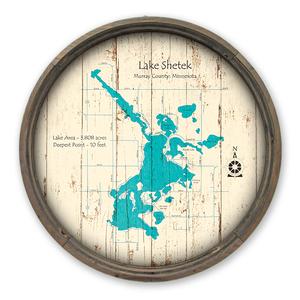 Lake Shetek MN Map on a Barrel End by Lake Art (© Lake Art LLC) Product Thumbnail