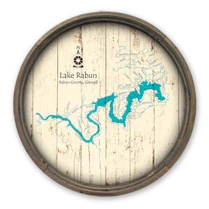 Lake Rabun GA Map on a Barrel End by Lake Art (© Lake Art LLC) Product Thumbnail