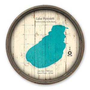 Lake Poinsett SD Map on a Barrel End by Lake Art (© Lake Art LLC) Product Thumbnail