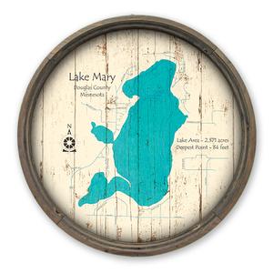 Lake Mary MN Map on a Barrel End by Lake Art (© Lake Art LLC) Product Thumbnail
