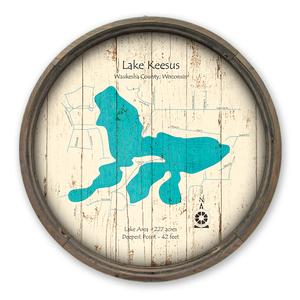 Lake Keesus WI Map on a Barrel End by Lake Art (© Lake Art LLC) Product Thumbnail
