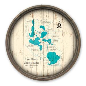Lake Harris Chain FL Map on a Barrel End by Lake Art (© Lake Art LLC) Product Thumbnail