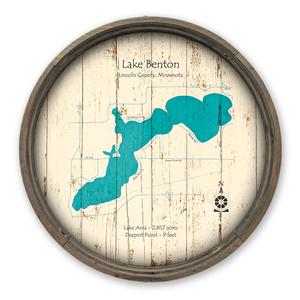 Lake Benton MN Map on a Barrel End by Lake Art (© Lake Art LLC) Product Thumbnail