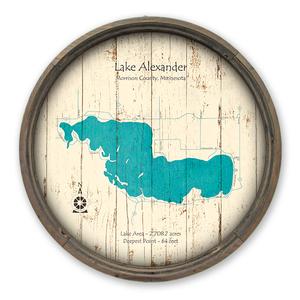 Lake Alexander MN Map on a Barrel End by Lake Art (© Lake Art LLC) Product Thumbnail