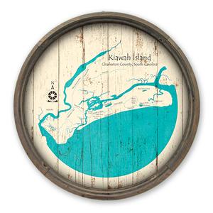 Kiawah Island SC Map on a Barrel End by Lake Art (© Lake Art LLC) Product Thumbnail