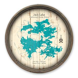 Jack Lake Ontario Canada Map on a Barrel End by Lake Art (© Lake Art LLC) Product Thumbnail