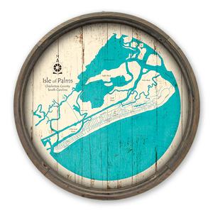 Isle of Palms SC Map on a Barrel End by Lake Art (© Lake Art LLC) Product Thumbnail